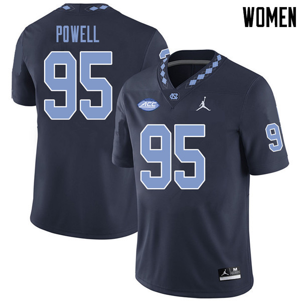 Jordan Brand Women #95 Tyler Powell North Carolina Tar Heels College Football Jerseys Sale-Navy